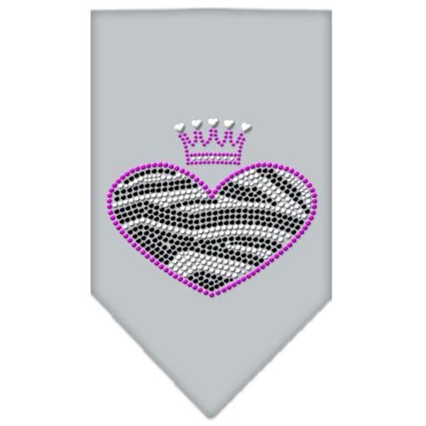 Unconditional Love Zebra Heart Rhinestone Bandana Grey Small UN788323